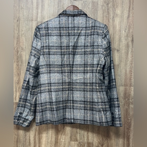 L’Agence Diana Wool Blend Metallic Plaid Blazer - Picture 2 of 7